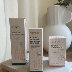Brand new in box Biossance bundle - Toner, serum, oil. + free gift